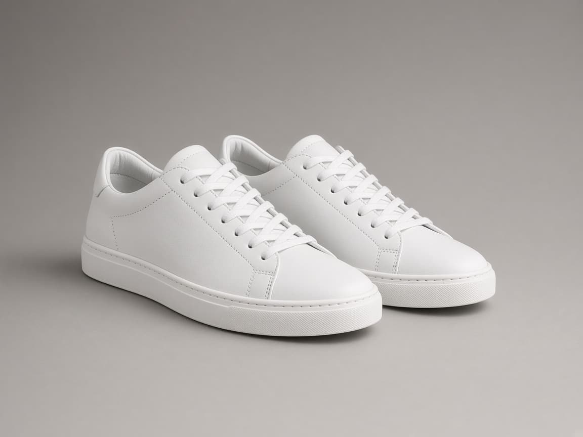 White sneakers on a studio background